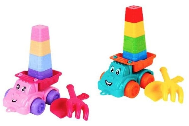 TechnoK, auto wywrotka, zestaw z akcesoriami do piasku