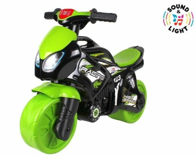 TechnoK, jeździk, motocykl, czarno-zielony