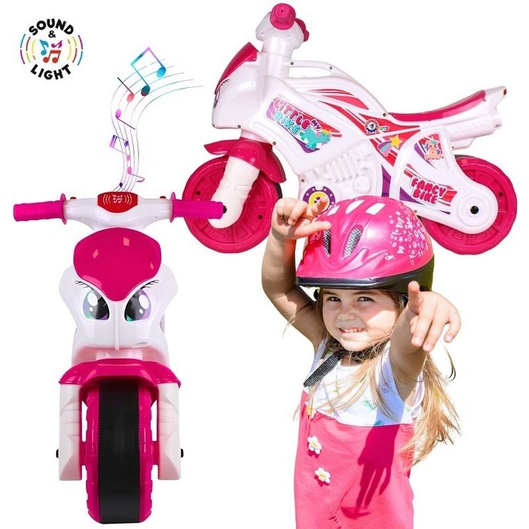 TechnoK, jeździk, motocykl, różowy