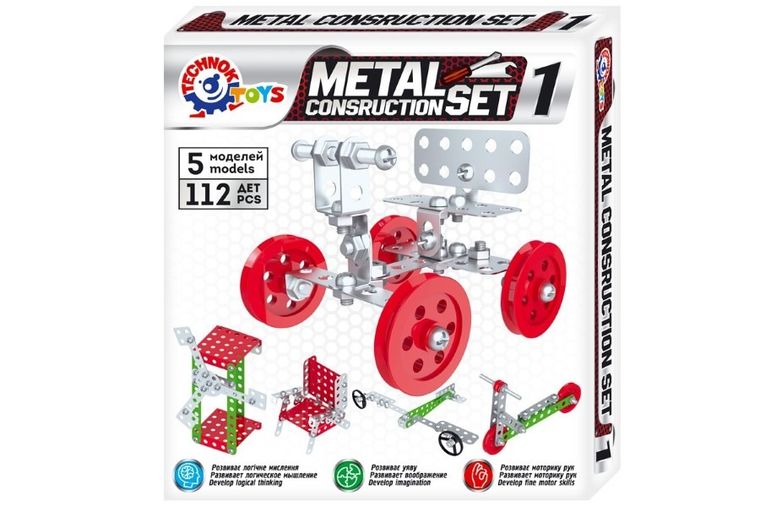 TechnoK, klocki konstrukcyjne, metalowe, 112 elementów