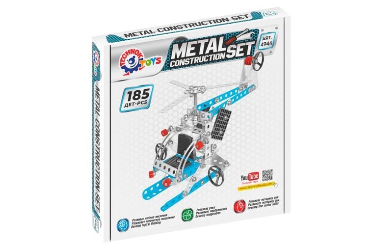 TechnoK, klocki konstrukcyjne, metalowe, helikopter