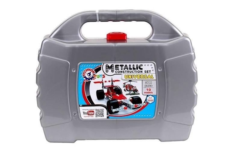 TechnoK, klocki konstrukcyjne, metalowe, pojazdy budowlane, 10w1, 304 elementy