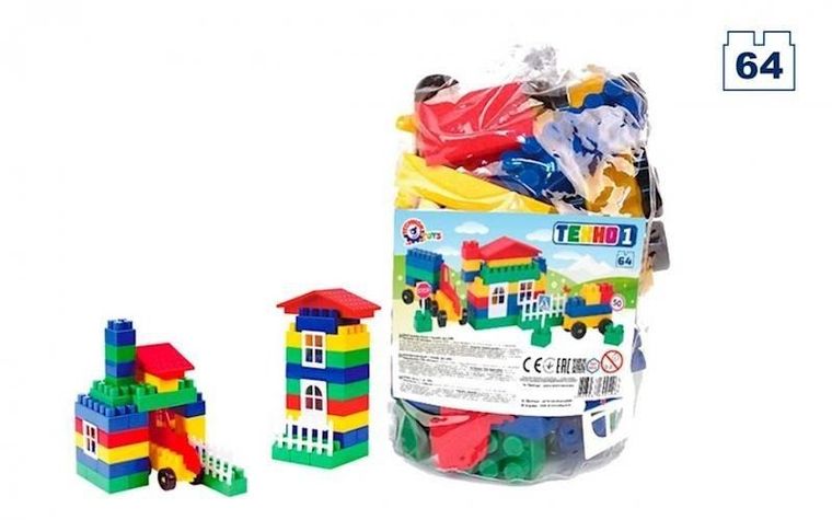 TechnoK, kocki konstruktor, 64 elementy