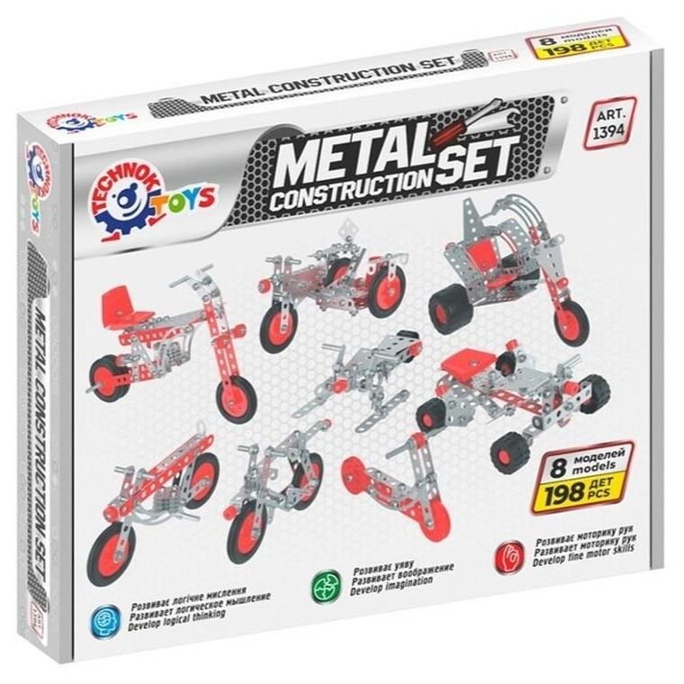 Technok, metalowe klocki konstrukcyjne, 198 elementów