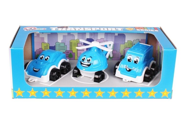 TechnoK, policja, zestaw mini pojazdów, 3 szt.