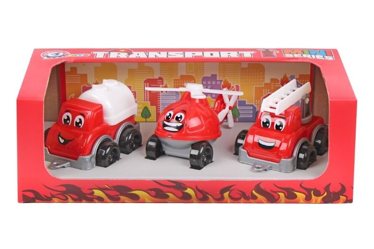 TechnoK, straż pożarna, zestaw mini pojazdów, 3 szt.