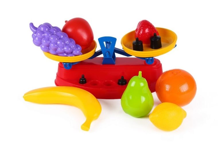 TechnoK, waga, zestaw z owocami