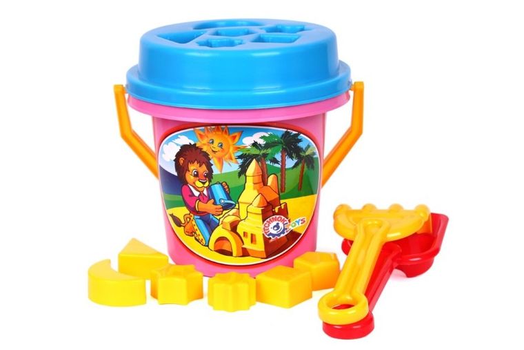 TechnoK, wiaderko do piasku, sorter kształtów, łopatka, grabki