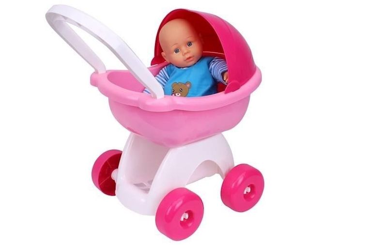 TechnoK, wózek dla lalki, różowy