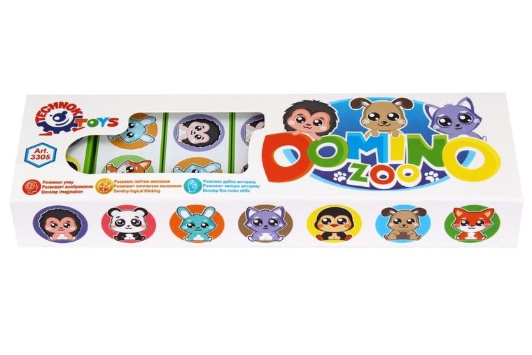 TechnoK, zestaw do gry w Domino, ZOO, 28 elementów
