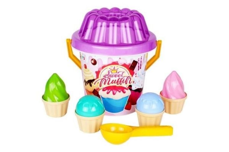 TechnoK, zestaw do piasku, foremki i wiaderko