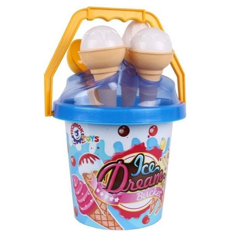 TechnoK, zestaw do piasku, lody w wiaderku, niebieski