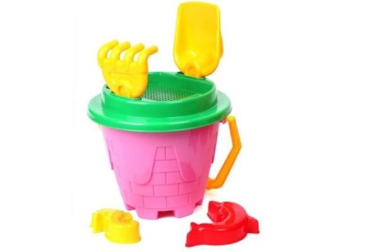 TechnoK, zestaw do piasku, wiaderko z akcesoriami, zamek