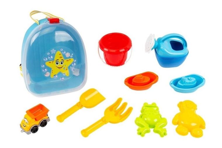 TechnoK, zestaw do zabawy piaskiem, w plecaku