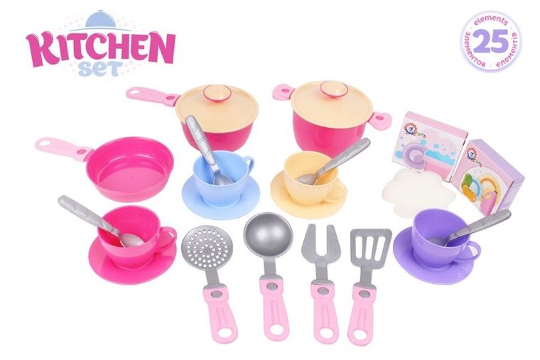 TechnoK, zestaw kuchenny, naczynia z suszarką, 25 elementów