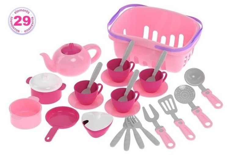 TechnoK, zestaw naczyń w koszyku