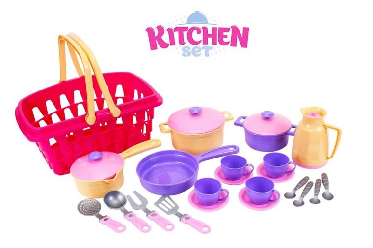 TechnoK, zestaw naczyń w koszyku