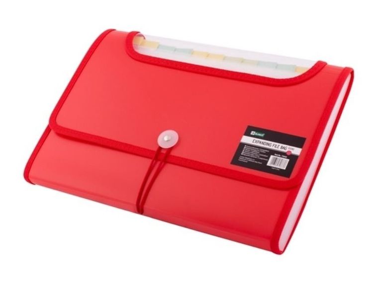 Teczka A4, 12 przegródek, czerwona, 1 szt.