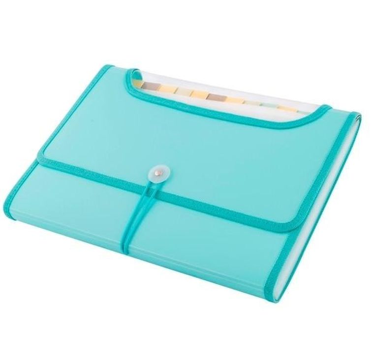 Teczka A4, 12 przegródek, miętowa, 1 szt.
