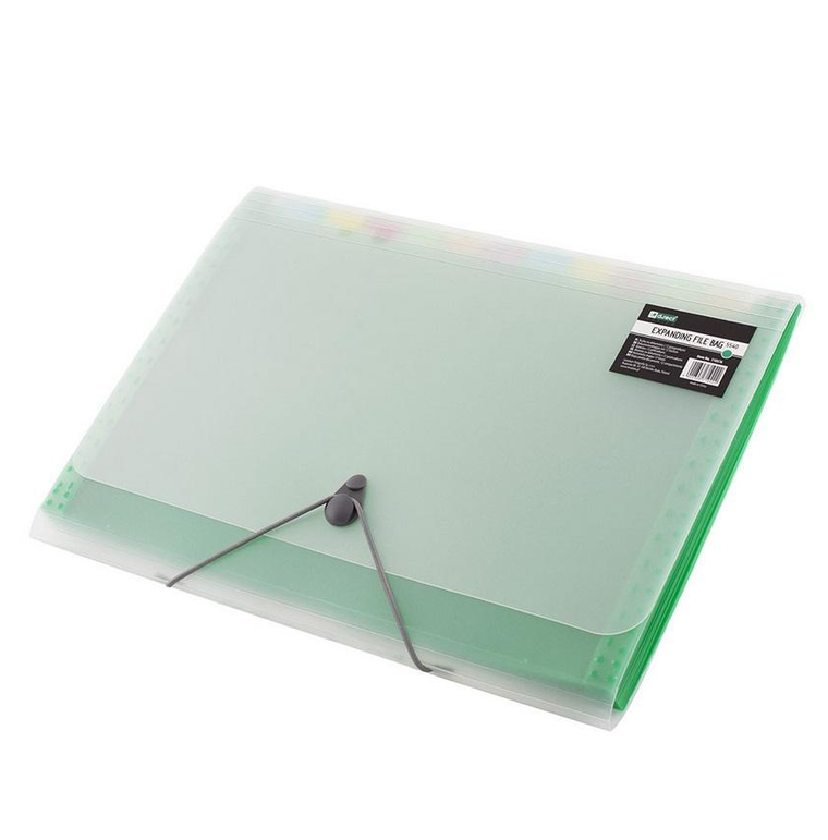 Teczka A4, 12 przegródek, zielona, 1 szt.