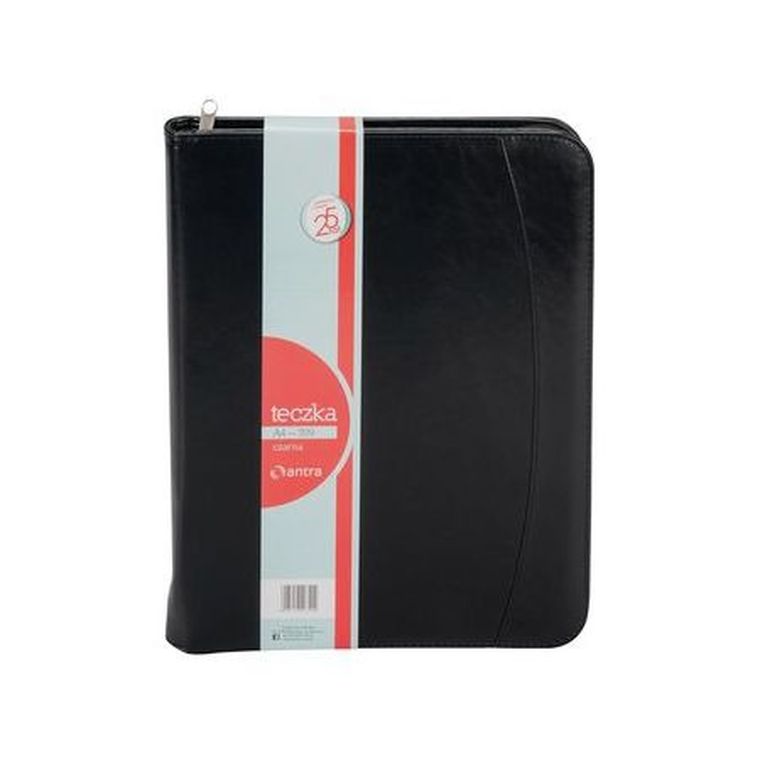 Teczka A4, czarna, na suwak, 1 szt.