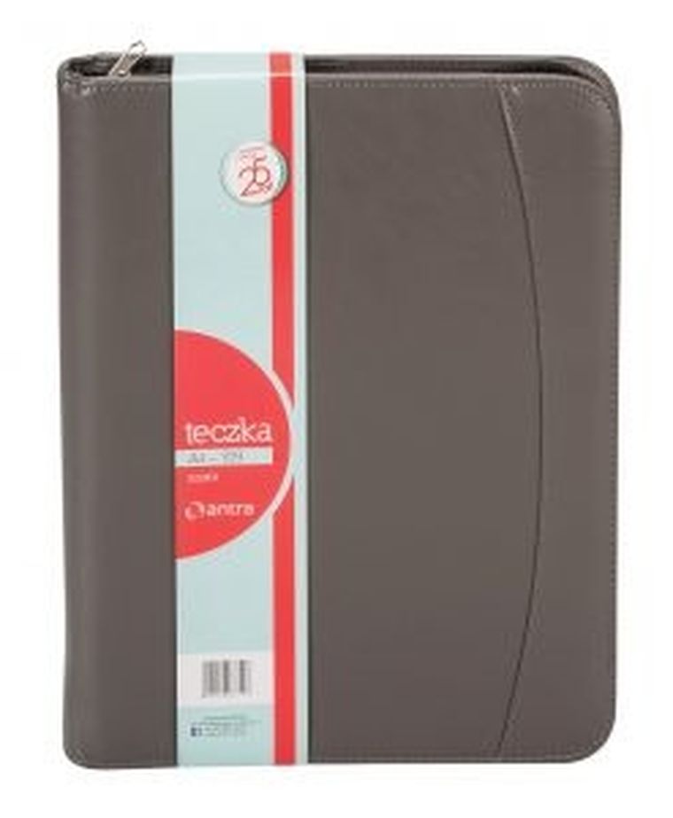 Teczka A4, szara, na suwak, 1 szt.