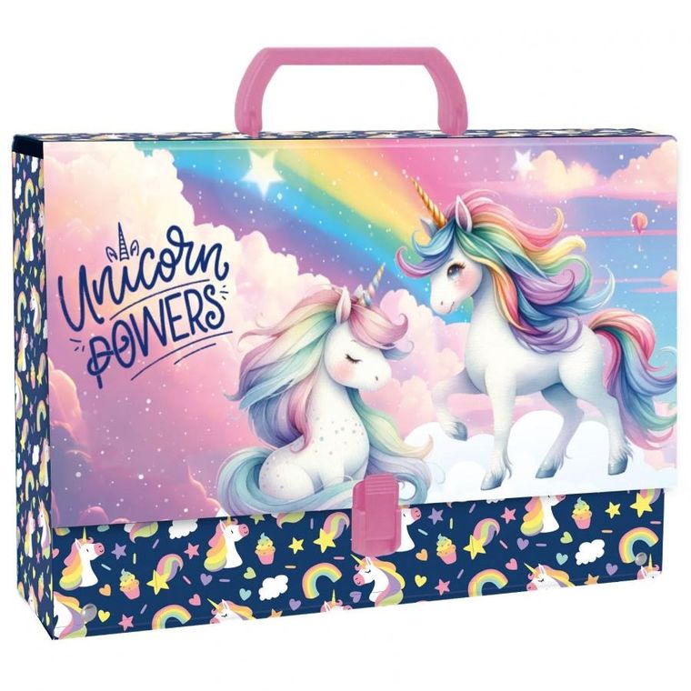 Teczka z rączką, A4, 95 mm, Jednorożec