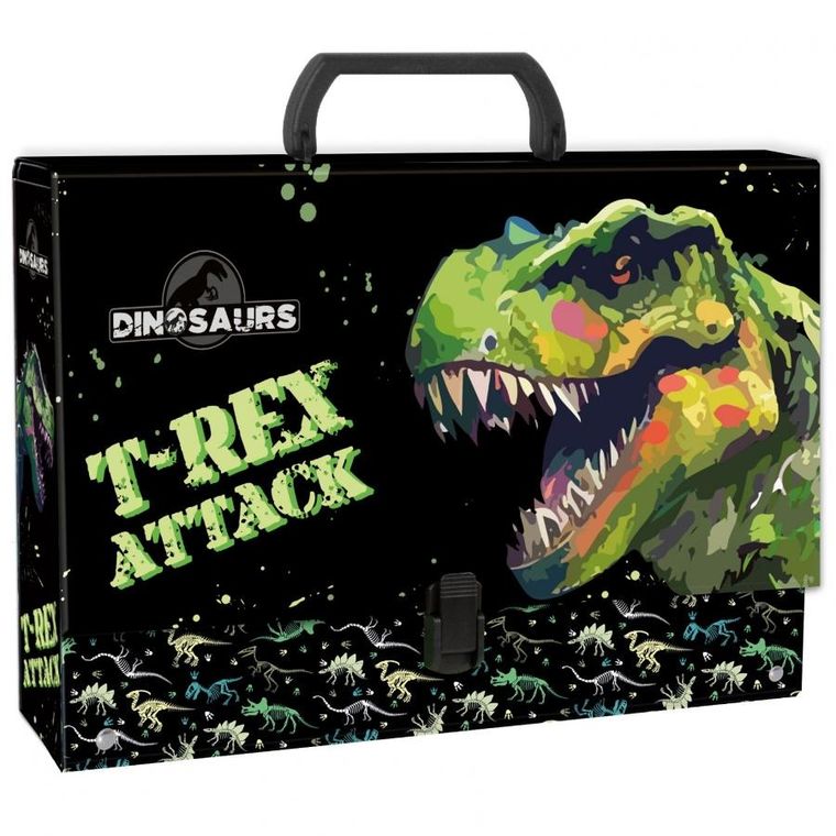 Teczka z rączką, A4, gruba, Dinozaur