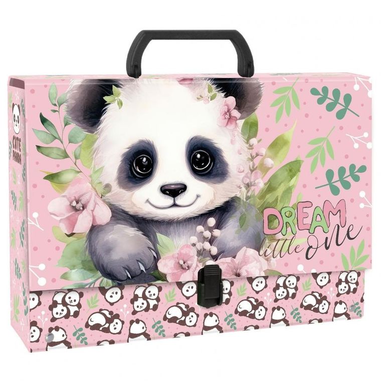 Teczka z rączką, A4, gruba, Panda