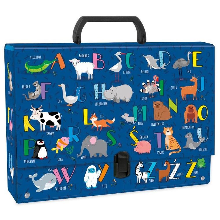 Teczka z rączką, twarda, A4, 5 cm, Alfabet, 1 szt.