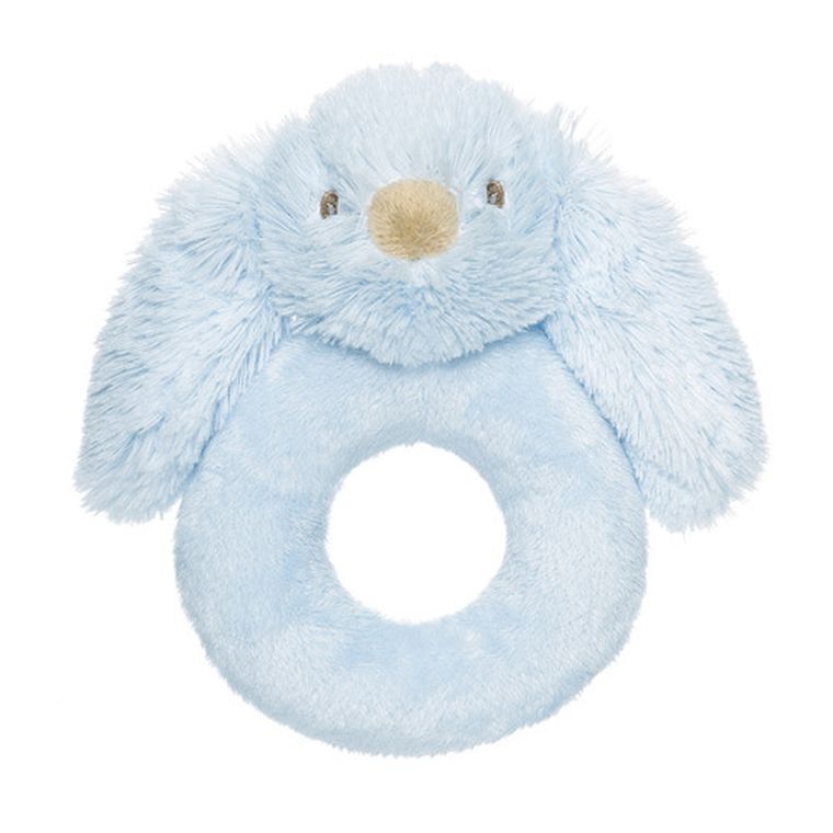 Teddykompaniet, Lolli Bunnies, zajączek, pluszowa grzechotka, błękitny, 14 cm