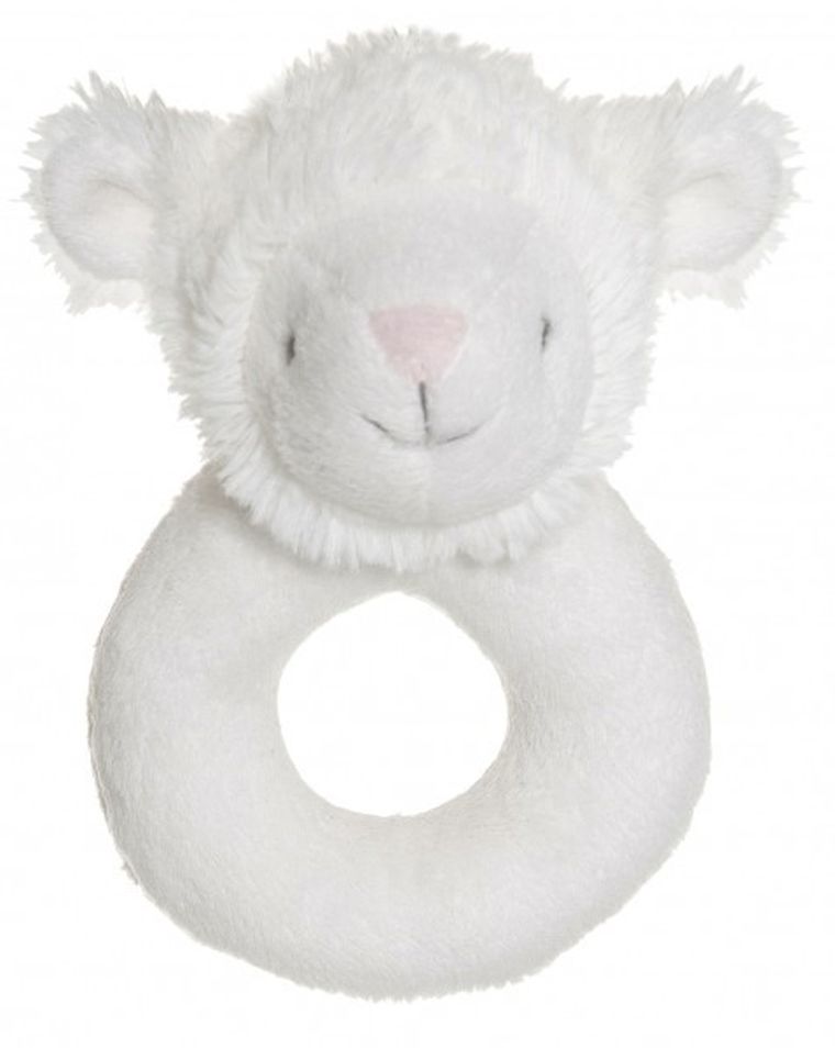 Teddykompaniet, Lolli Lambs, owieczka, pluszowa grzechotka, biała, 12 cm