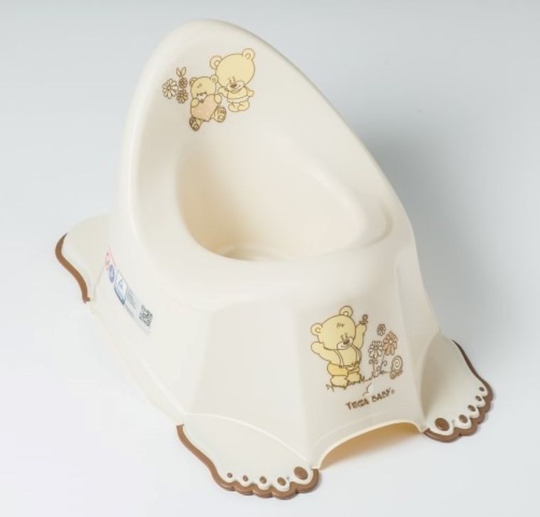 Tega Baby, Miś, nocnik antypoślizgowy z pozytywką, beżowa perła