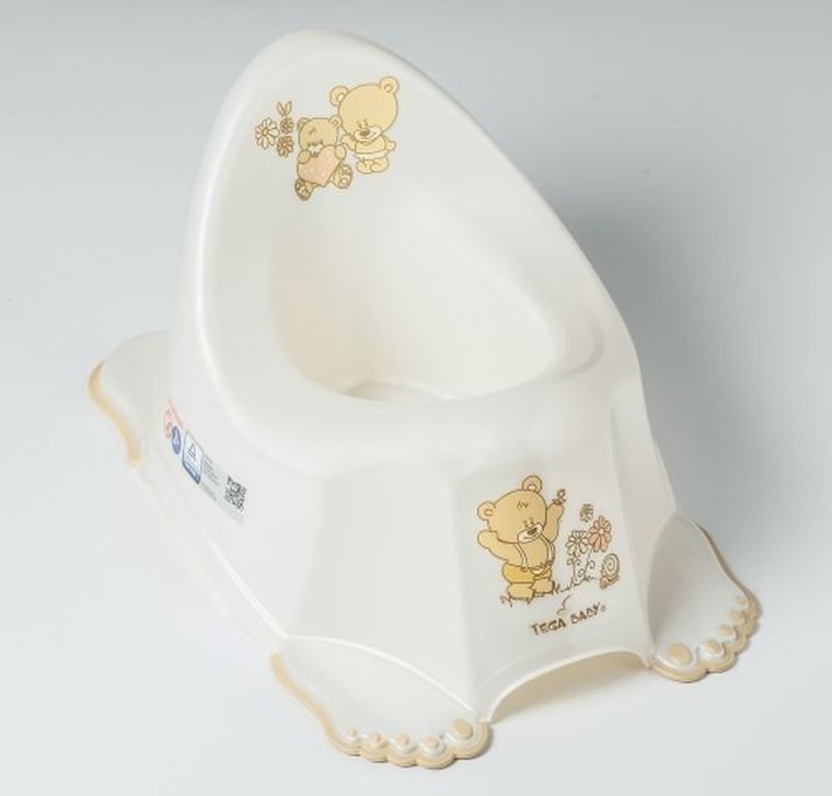 Tega Baby, Miś, nocnik antypoślizgowy z pozytywką, biała perła