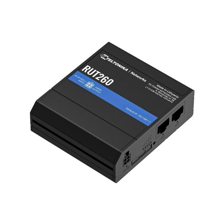 Teltonika, przemysłowy Router LTE, RUT260, 2xLAN 100Mb/s, WiFi 2,4GHz