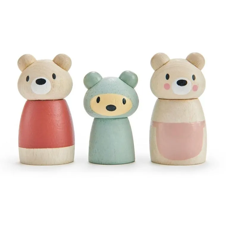 Tender Leaf Toys, Misie, drewniane figurki, 3 szt.
