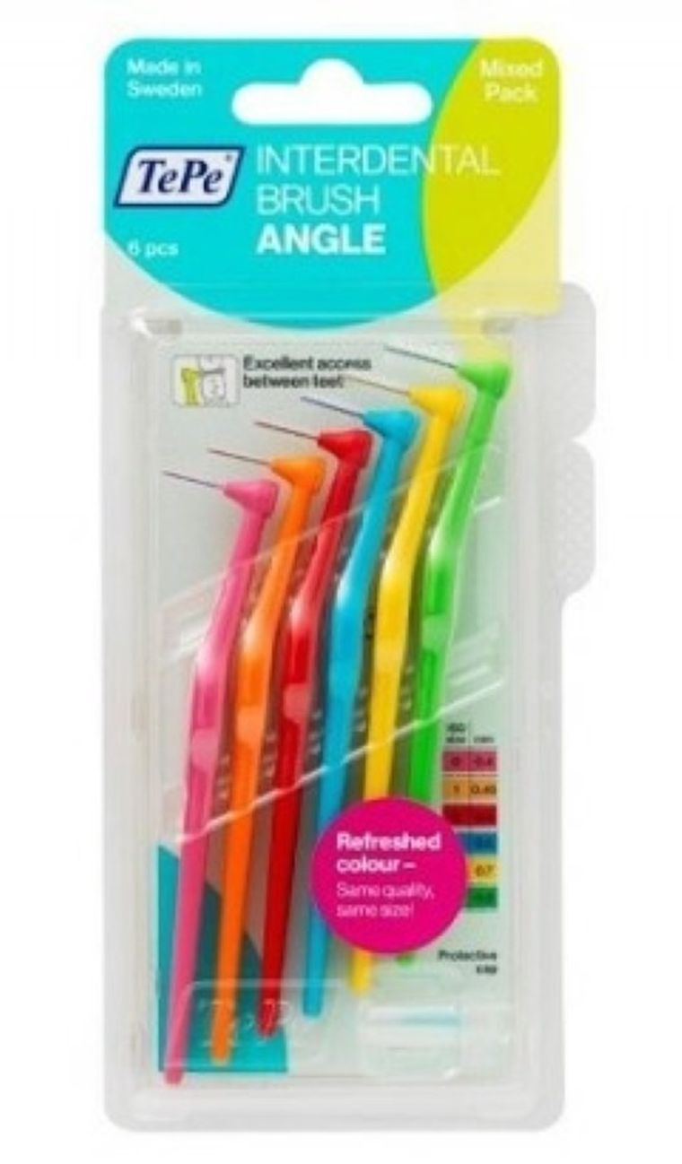 TePe, Angle, szczoteczki do przestrzeni międzyzębowych w różnych rozmiarach, 6 szt.