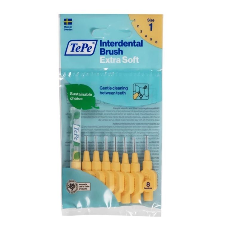TePe, Extra Soft, szczoteczki do przestrzeni międzyzębowych, 0.45 mm, jasnopomarańczowe, 8 szt.