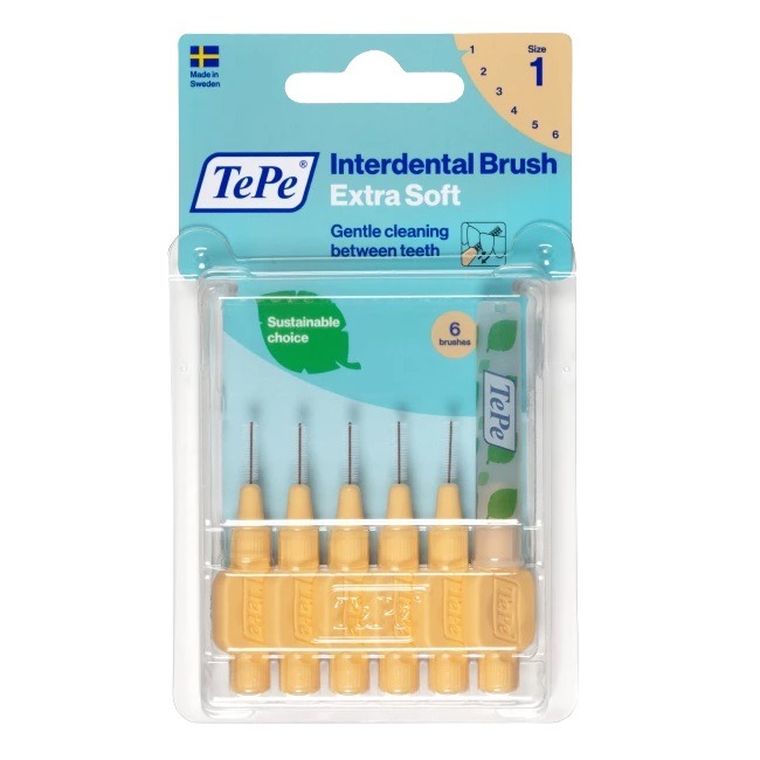 TePe, Extra Soft, szczoteczki do przestrzeni międzyzębowych 0.45mm, jasnopomarańczowe, 6 szt.