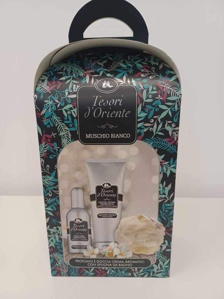 Tesori d'Oriente, Ayurveda, zestaw prezentowy: woda toaletowa, 100 ml + żel pod prysznic, 75 ml + myjka do kąpieli