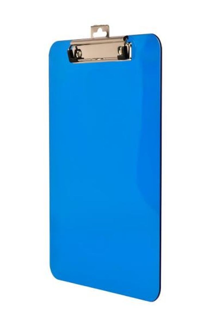 Tetis, deska z metalowym klipem, A4, niebieska