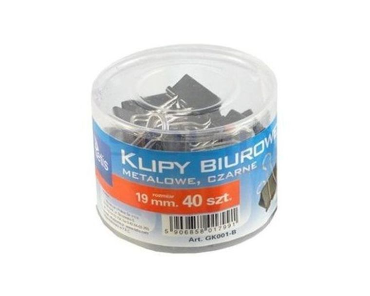 Tetis, klipy biurowe, 19 mm, 40 szt.