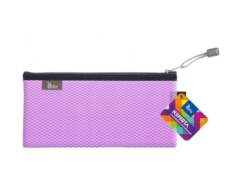 Tetis, koperta DL z suwakiem, metalowym, fioletowa