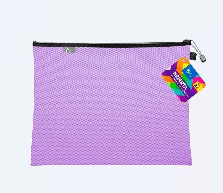 Tetis, koperta z suwakiem metalalowym, A4, fioletowa, 1 szt.