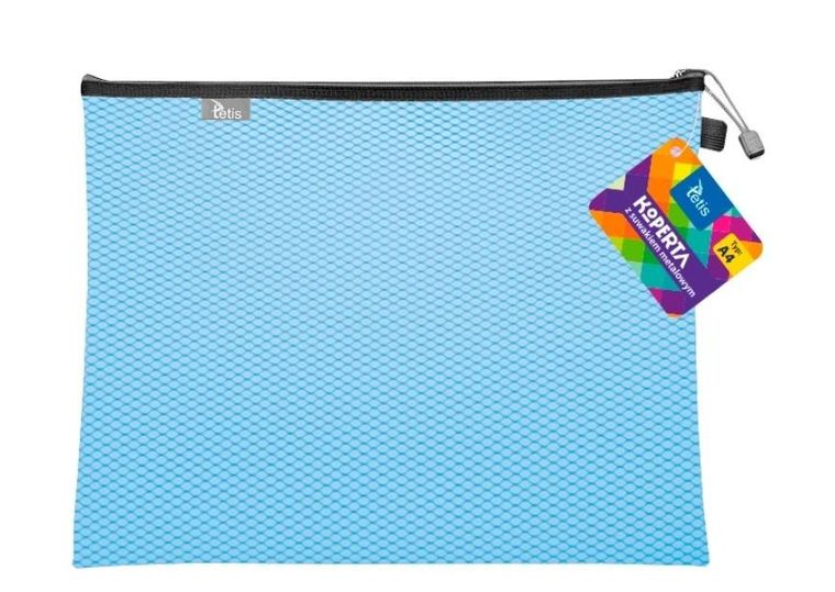 Tetis, koperta z suwakiem metalalowym, A4, niebieska, 1 szt.