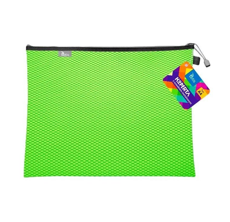 Tetis, koperta z suwakiem metalalowym, A4, zielona, 1 szt.