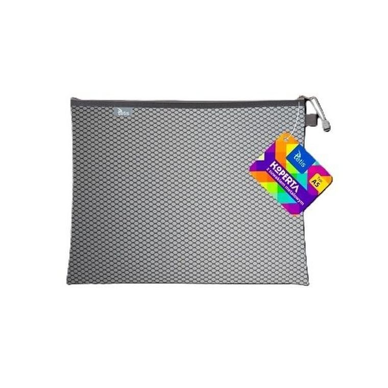 Tetis, koperta z suwakiem metalalowym, A5, czarna, 1 szt.