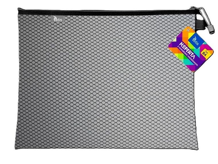 Tetis, koperta z suwakiem metalalowym, B4, czarna, 1 szt.