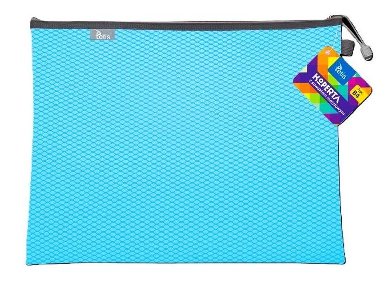 Tetis, koperta z suwakiem metalalowym, B4, niebieska, 1 szt.