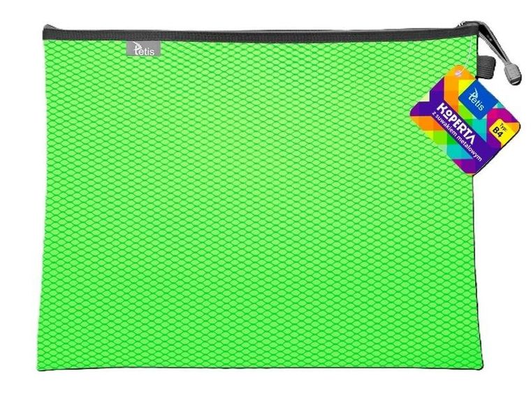 Tetis, koperta z suwakiem metalalowym, B4, zielona, 1 szt.